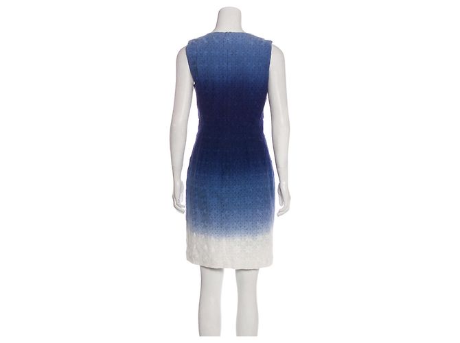 Diane Von Furstenberg Abito DvF Kedina con occhielli sfumati Bianco Blu - vista 2