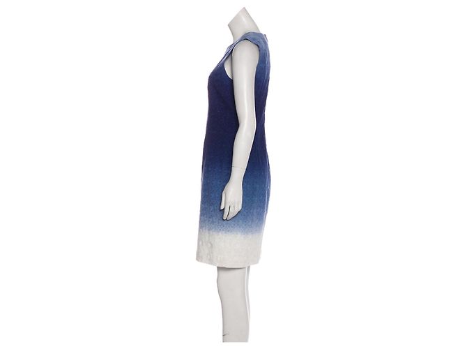 Diane Von Furstenberg Abito DvF Kedina con occhielli sfumati Bianco Blu - vista 3