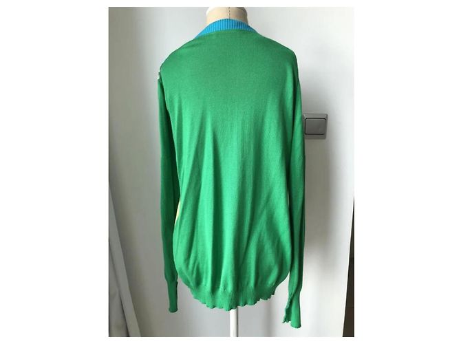 Autre Marque Cardigã Swash London com inserção de seda verde - vista 3