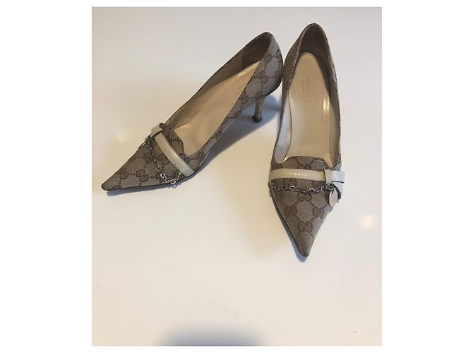 Décolleté Slingback Gucci Monogram GG Beige - vista 2