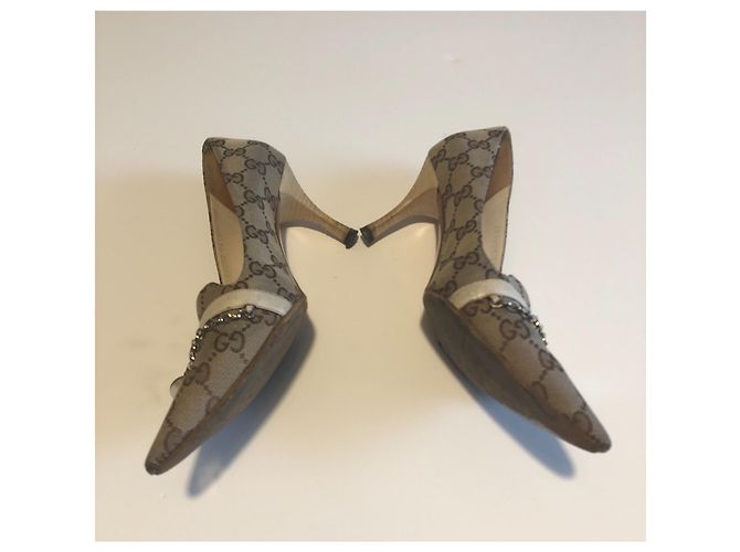 Décolleté Slingback Gucci Monogram GG Beige - vista 4