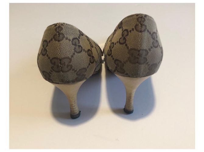 Décolleté Slingback Gucci Monogram GG Beige - vista 5