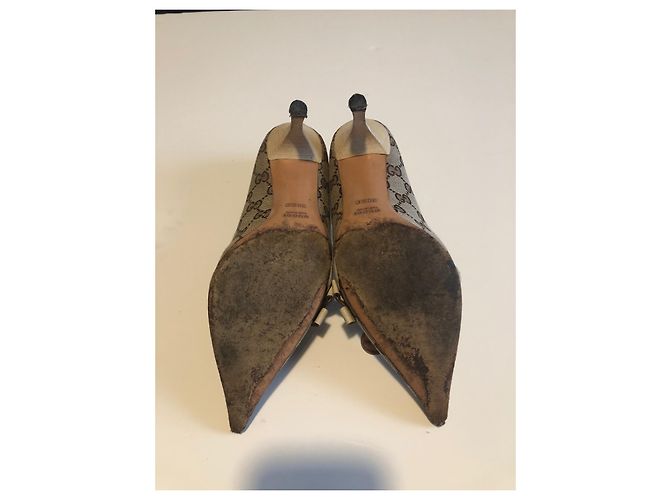 Décolleté Slingback Gucci Monogram GG Beige - vista 6