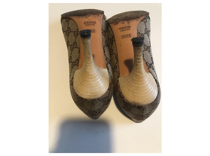 Décolleté Slingback Gucci Monogram GG Beige - vista 7