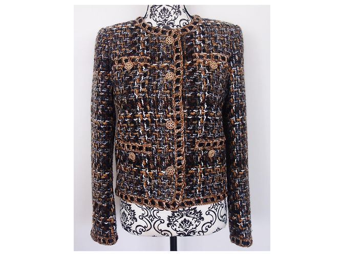 CHANEL Tweedjacke Schwarz Mehrfarben - Ansicht 2