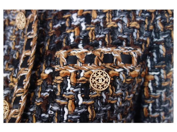 CHANEL Tweedjacke Schwarz Mehrfarben - Ansicht 5