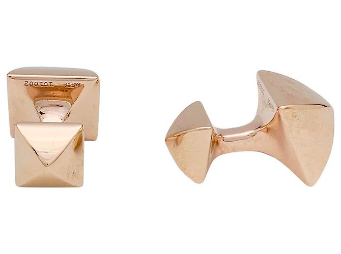 Hermès cufflinks, "Nail", Rose gold. - view 2