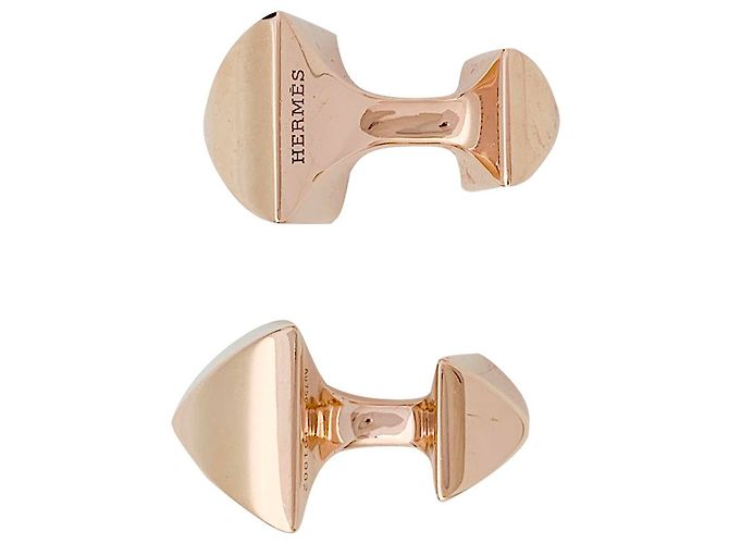 Hermès cufflinks, "Nail", Rose gold. - view 4