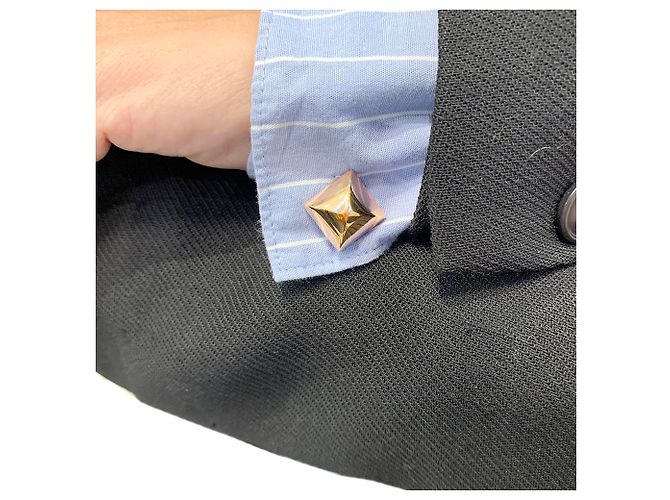 Hermès cufflinks, "Nail", Rose gold. - view 5