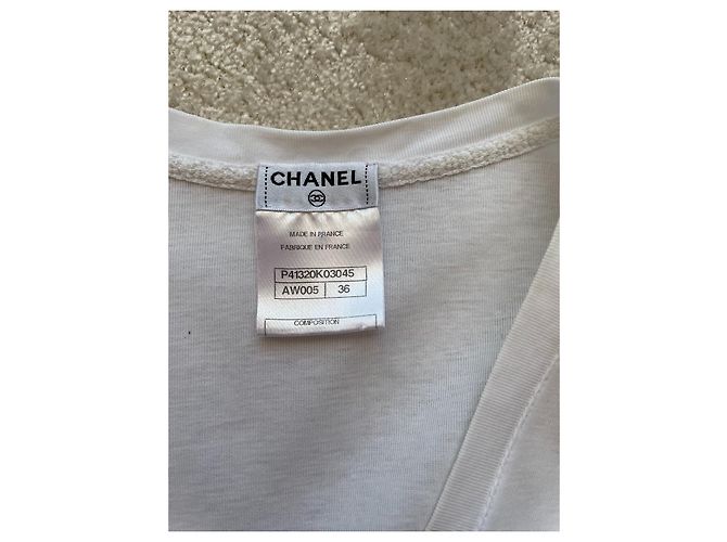 Top de Chanel de algodón blanco con estampado logo mesh - vista 2