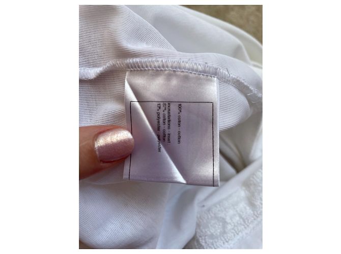 Top de Chanel de algodón blanco con estampado logo mesh - vista 4