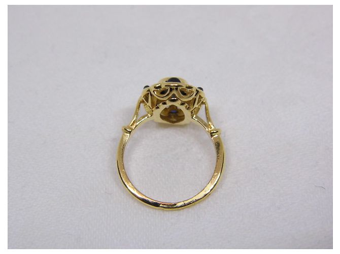 Autre Marque Blumenring Gold Diamanten Saphire - Ansicht 4
