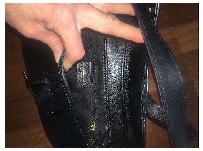 Borsa Christian Dior Saddle in pelle nera Nero - vista 2