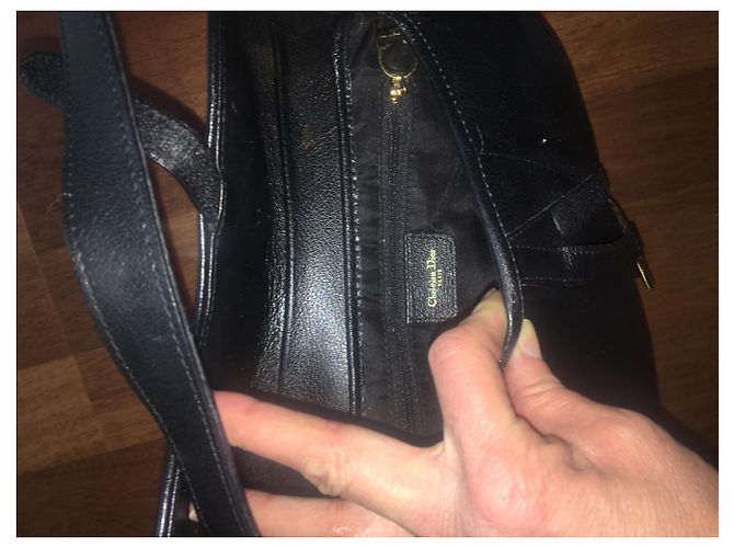 Borsa Christian Dior Saddle in pelle nera Nero - vista 3