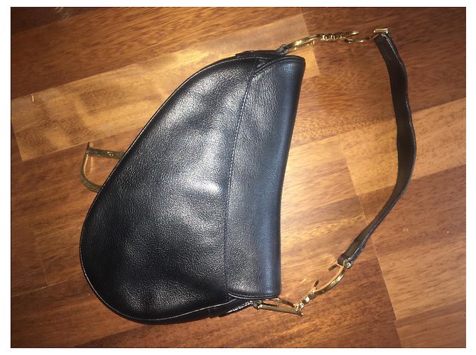 Borsa Christian Dior Saddle in pelle nera Nero - vista 4