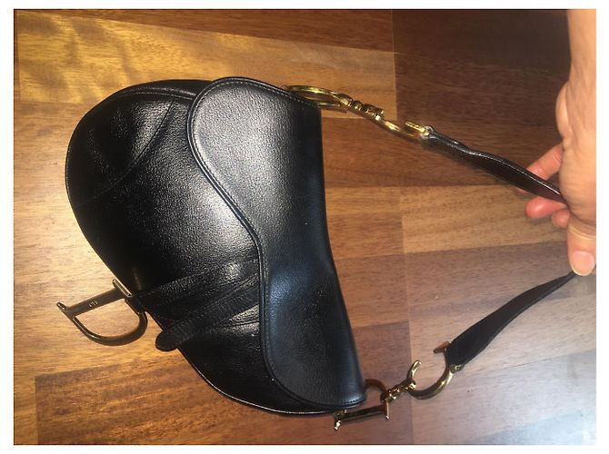 Borsa Christian Dior Saddle in pelle nera Nero - vista 5