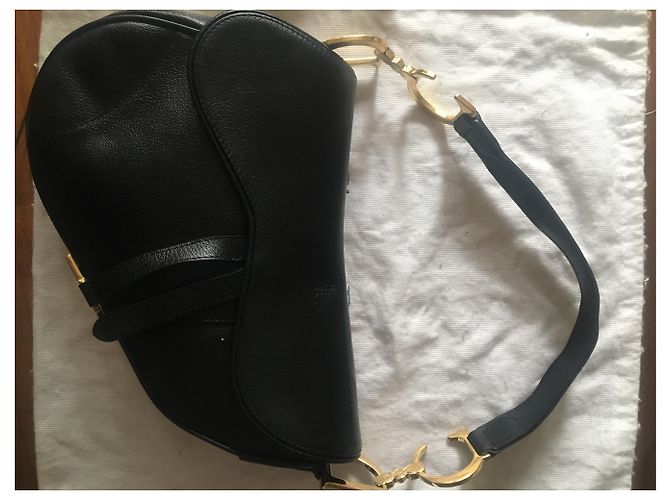 Borsa Christian Dior Saddle in pelle nera Nero - vista 6