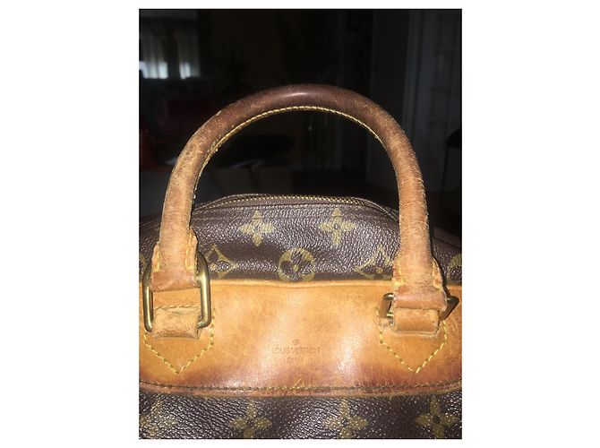 Louis Vuitton Deauville Handtasche Braun Stoff - Ansicht 2