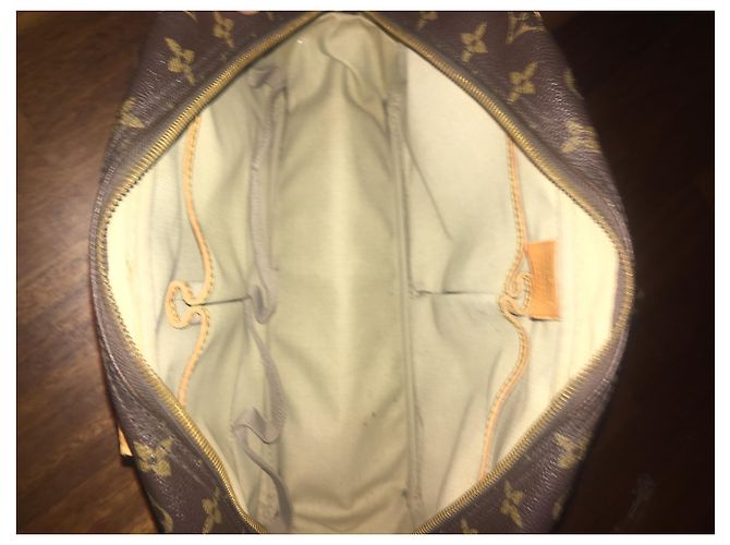 Louis Vuitton Deauville Handtasche Braun Stoff - Ansicht 3