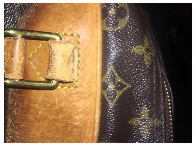 Louis Vuitton Deauville Handtasche Braun Stoff - Ansicht 4