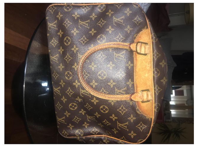 Louis Vuitton Deauville Handtasche Braun Stoff - Ansicht 7