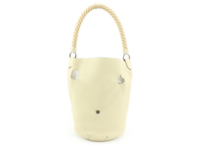 Hermès Herm's Ivory Clemence Leather Mangeoire Rope Bucket Bag - vista 5