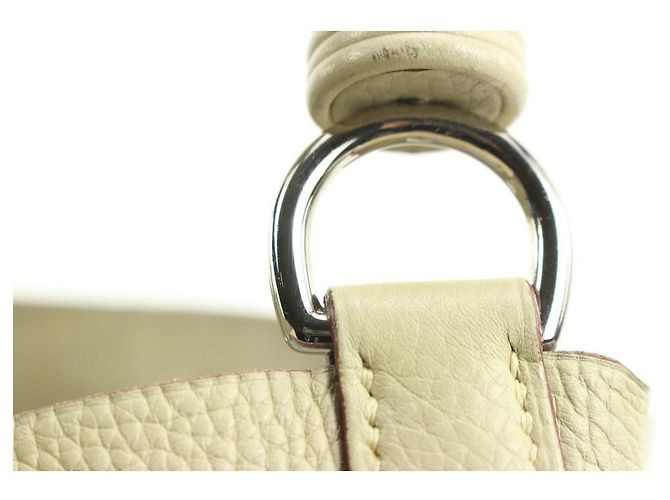 Hermès Herm's Ivory Clemence Leather Mangeoire Rope Bucket Bag - vista 6