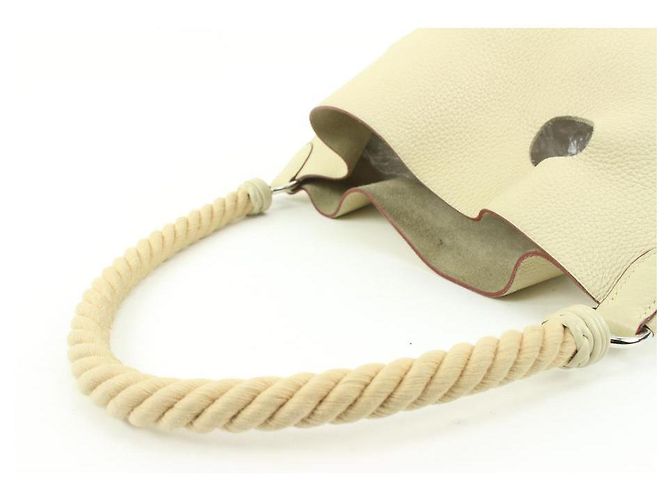 Hermès Herm's Ivory Clemence Leather Mangeoire Rope Bucket Bag - vista 8