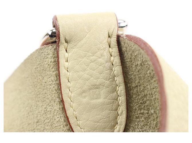 Hermès Herm's Ivory Clemence Leather Mangeoire Rope Bucket Bag - vista 9