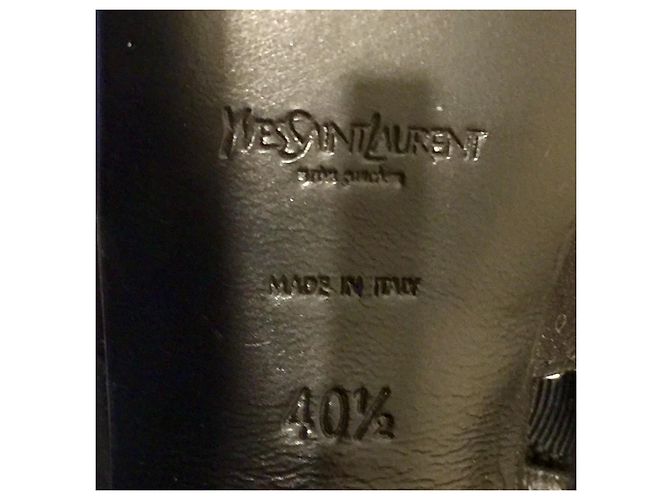 Yves Saint Laurent YSL Rive Gauche Vintage-Tribute-Satinabsätze Schwarz - Ansicht 8