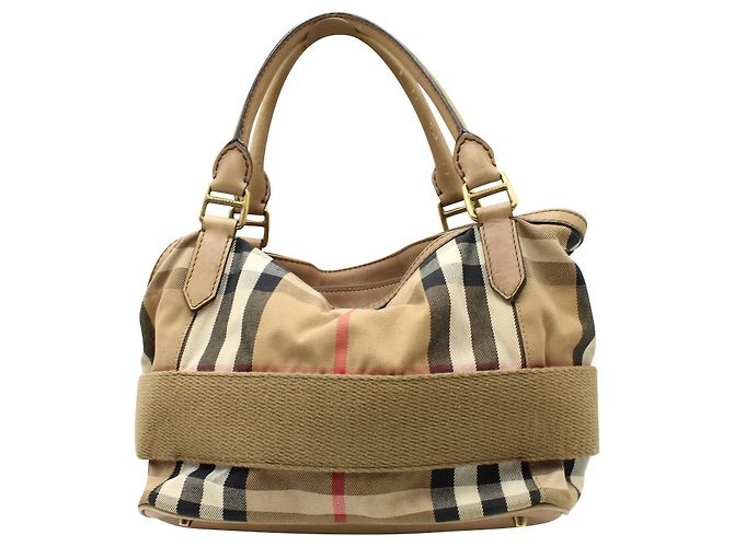 Burberry Borsa tote classica a quadri marrone - vista 3