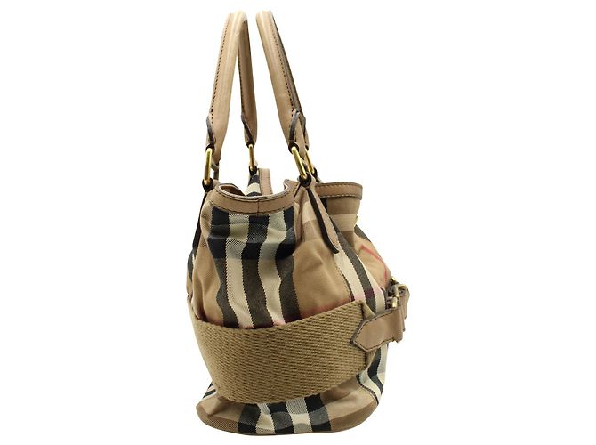 Burberry Borsa tote classica a quadri marrone - vista 4