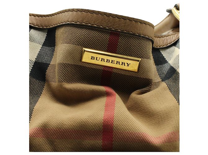 Burberry Borsa tote classica a quadri marrone - vista 7