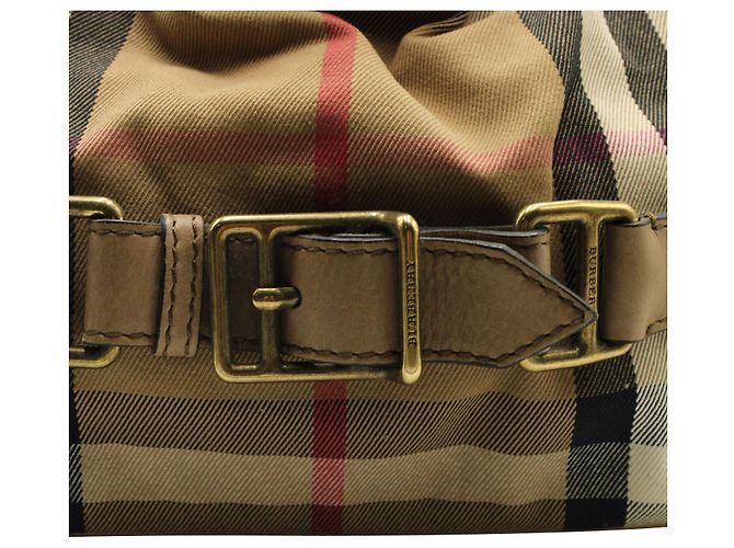 Burberry Borsa tote classica a quadri marrone - vista 8