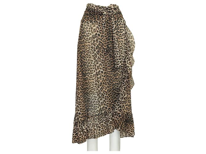 Ganni Falda cruzada con estampado animal - vista 2