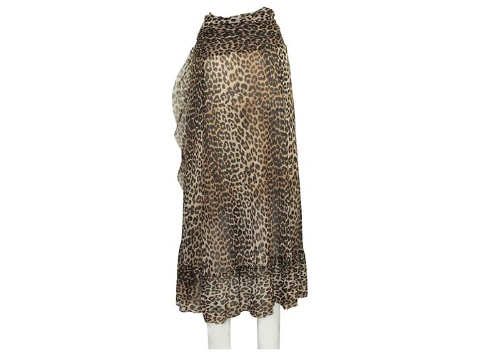 Ganni Falda cruzada con estampado animal - vista 3