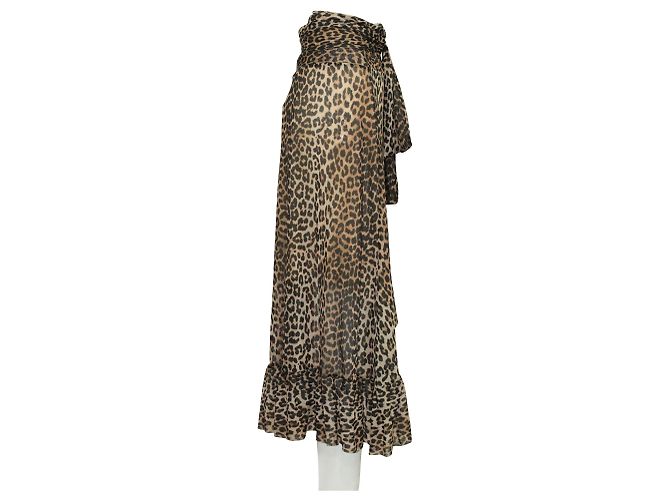 Ganni Falda cruzada con estampado animal - vista 4