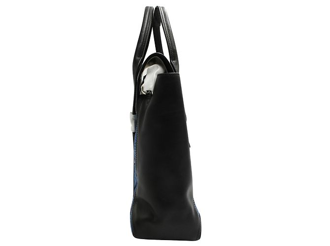 3.1 Phillip Lim Bolsa Pashli de couro com relevo preto e azul - vista 4