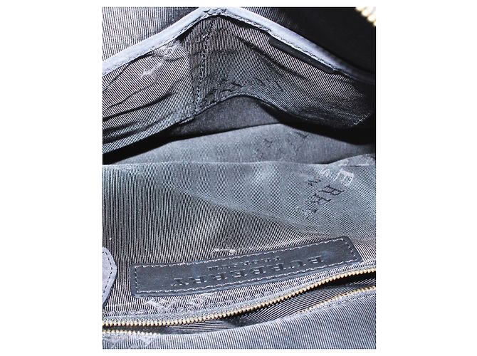 Burberry Prorsum Tote in pelle scamosciata a righe blu navy e viola scuro - vista 5