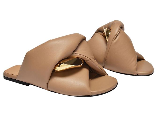 JW Anderson Flat Twist Sandalen aus beigem Leder - Ansicht 2