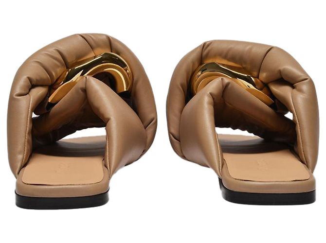 JW Anderson Flat Twist Sandalen aus beigem Leder - Ansicht 4