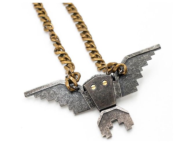 Collana Lanvin con aquila in cristalli - vista 4