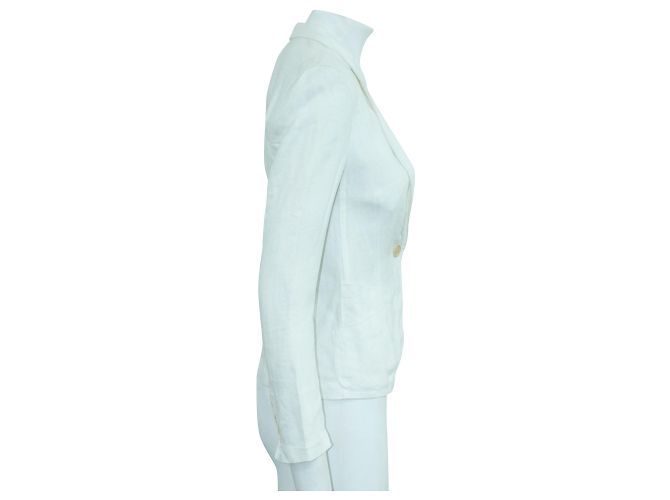Dkny Blazer de lino blanco - vista 4