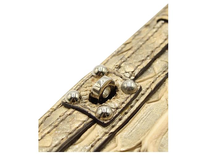 Zagliani Goldene Clutch aus Pythonleder Metallisch - Ansicht 4