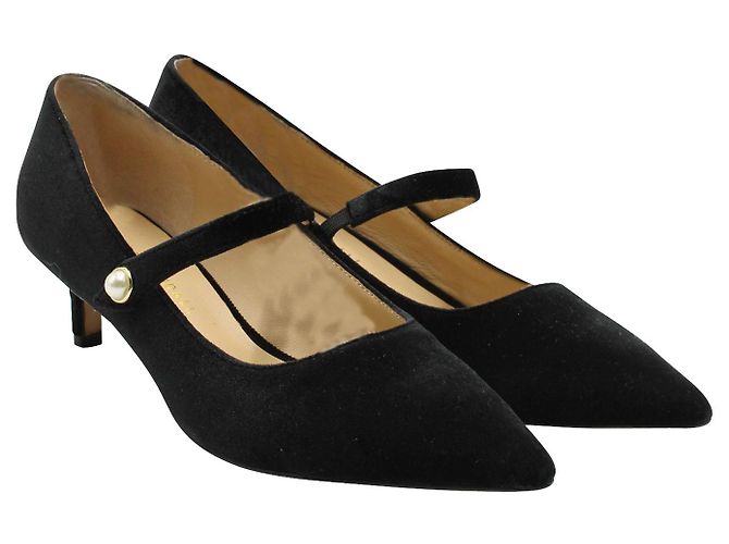 Loeffler Randall Tacchi a punta in velluto nero con gattino - vista 2