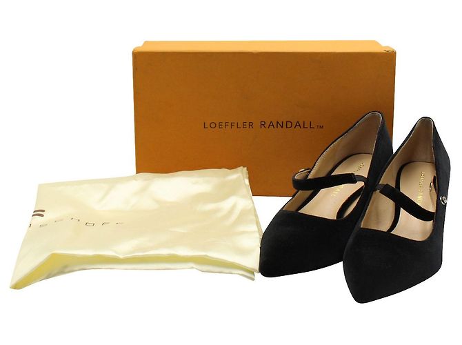 Loeffler Randall Tacchi a punta in velluto nero con gattino - vista 6