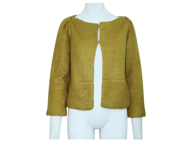 Diane Von Furstenberg Chaqueta de mezcla de mohair mostaza "Yamka" - vista 2