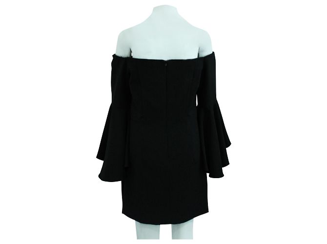 Milly Abito nero con spalle scoperte e maniche svasate - vista 3