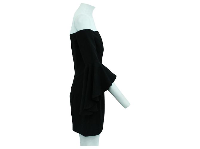 Milly Abito nero con spalle scoperte e maniche svasate - vista 4