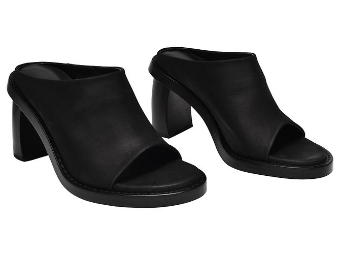 Ann Demeulemeester Sandalias Clara en Piel Negra - vista 2